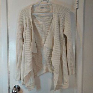 Rickys White Kitted Cardigan Sweater